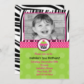 Cupcake Geburtstag Einladung mit Foto (Vorne/Hinten)