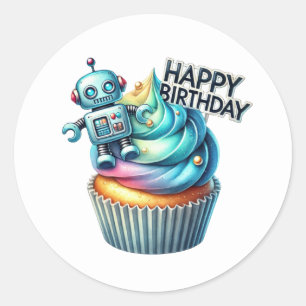 Cupcake-Geburtstagsaufkleber Runder Aufkleber