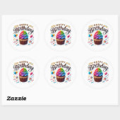 Cupcake-Geburtstagsaufkleber Runder Aufkleber (Blatt)