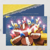 Cupcake Geburtstagseinladung Einladung (Vorne/Hinten)