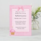 Cupcake Geburtstagseinladung Einladung (Stehend Vorderseite)