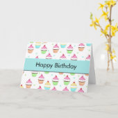 Cupcake Geburtstagskarte Karte (Gelbe Blume)