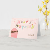 Cupcake Geburtstagskartenband Karte (Gelbe Blume)