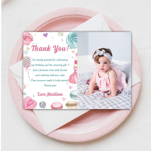 Cupcake Geburtstagsparty so süß Bonbons Dankeskarte