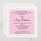 Cupcake Geburtstagsschläfer! Einladung (Vorne/Hinten)