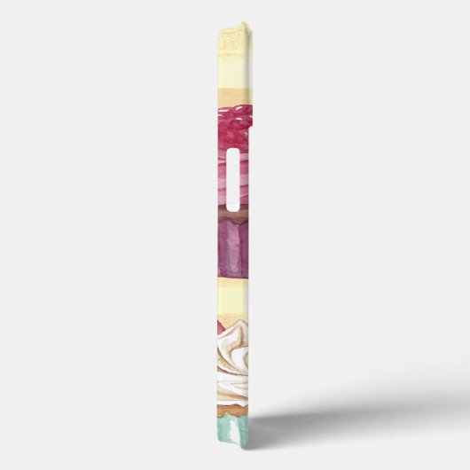 Cupcake-Gelb-Kariert-Monogram-Baker Case-Mate iPhone Hülle (Rückseite / Rechts)