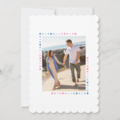 Cupcake Gender Reveal Blue Pink Classy Foto Party Einladung (Rückseite)