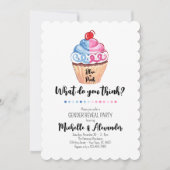 Cupcake Gender Reveal Blue Pink Foto Party Einladung (Vorderseite)