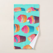 Cupcake Geometric Personalisiertes Muster Badhandtuch Set (Handtuch)