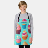 Cupcake Geometric Personalisiertes Muster Schürze (Getragen)