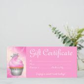 Cupcake Geschenkgutschrift Krone Rosa Silber (Stehend Vorderseite)