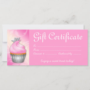 Cupcake Geschenkgutschrift Krone Rosa Silber