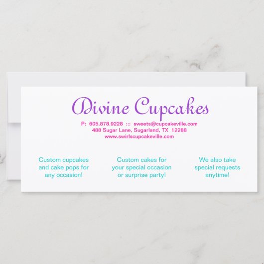Cupcake Gift Certificate Crown Pink Blue (Rückseite)