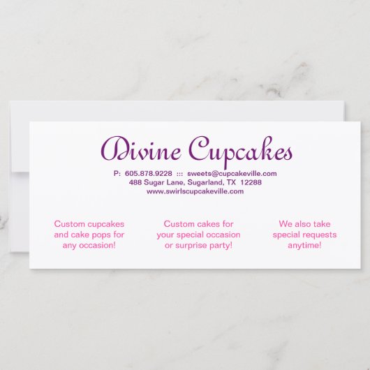 Cupcake Gift Certificate Crown Pink Lila (Rückseite)