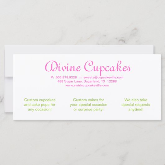Cupcake Gift Certificate Crown Pink Limon (Rückseite)