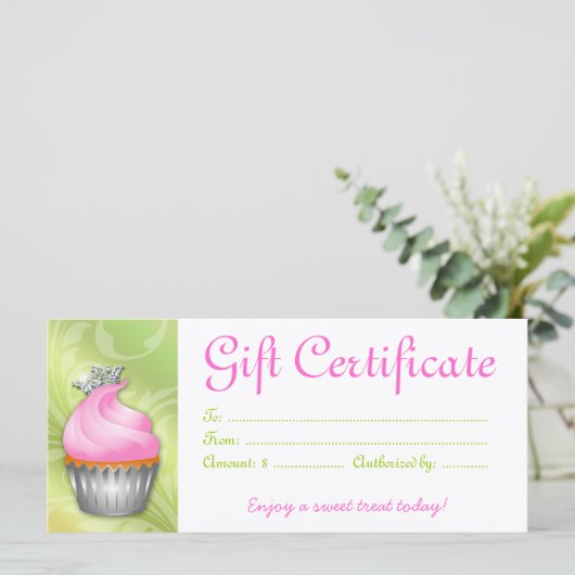 Cupcake Gift Certificate Crown Pink Limon (Stehend Vorderseite)