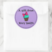 Cupcake Gift Tag Runder Aufkleber (Tasche)