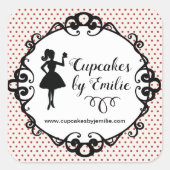 Cupcake Girl Silhouette Packing Stickers (Vorderseite)