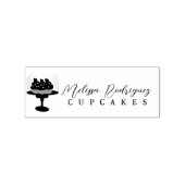 Cupcake Glass Dome Baker Script-Logo Gummistempel (Prägung)