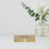 Cupcake, Gold Glitzer Ombre Rustic Kraft Mini Visitenkarte (Stehend Vorderseite)