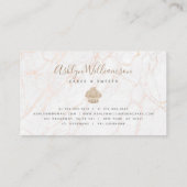 Cupcake Gold Glitzer Tropfen Marmorbäckerei Desser Visitenkarte (Rückseite)