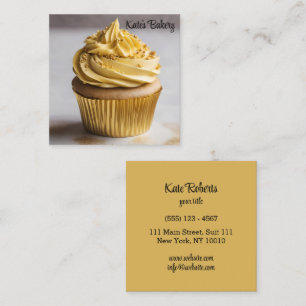 Cupcake Gold Simple Baker Konditorei Koch Catering Quadratische Visitenkarte