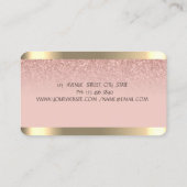 Cupcake Gold Streifen Bäckerei Rose Gold Glitzer Visitenkarte (Rückseite)