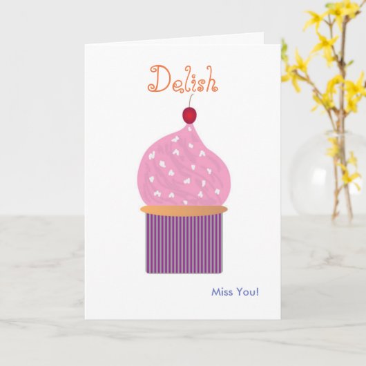 Cupcake Grußkarte Karte (Gelbe Blume)