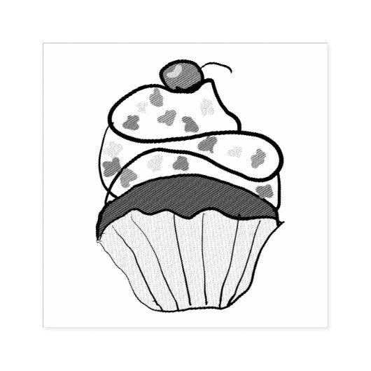 Cupcake Gummistempel (Prägung)
