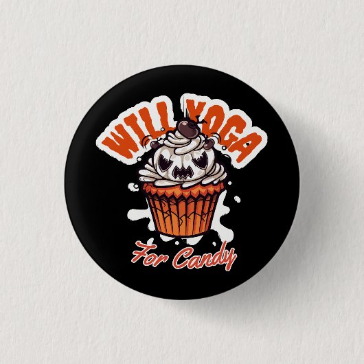 Cupcake Halloween Idee für Mamas Yoga Button (Vorderseite)