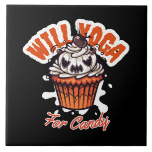 Cupcake-Halloween-Idee für Mamas Yoga Fliese