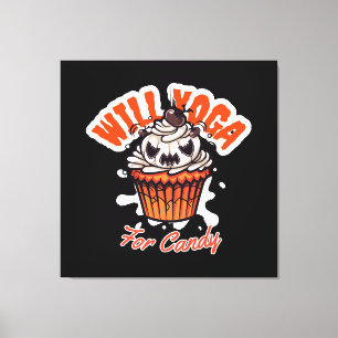 Cupcake-Halloween-Idee für Mamas Yoga Leinwanddruck