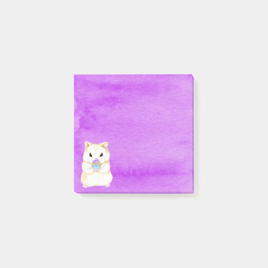 Cupcake Hamster Post-It Notes Klebezettel (Vorderseite)