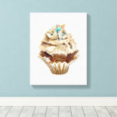Cupcake Handgezeichnet Stift Crayon Art Canvas Pri Leinwanddruck (Insitu (Holzboden))