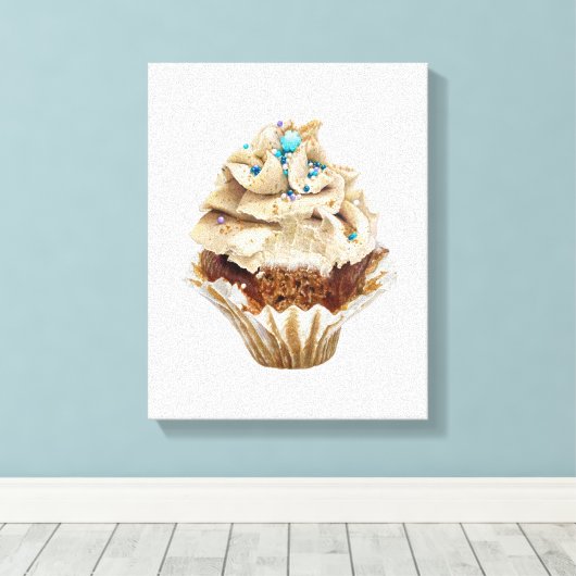 Cupcake Handgezeichnet Stift Crayon Art Canvas Pri Leinwanddruck (Insitu (Holzboden))