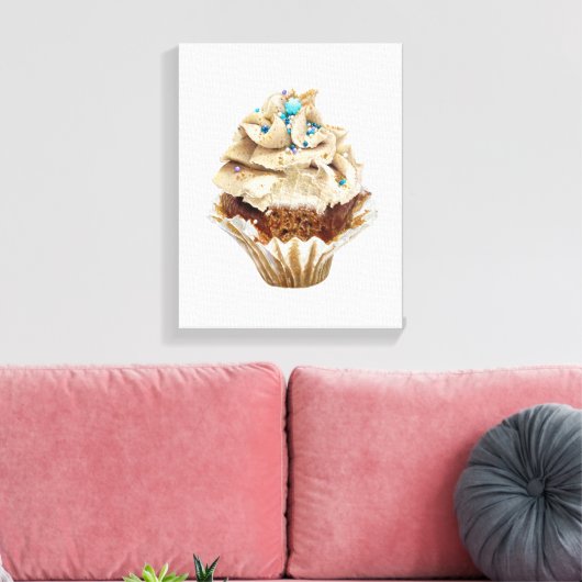 Cupcake Handgezeichnet Stift Crayon Art Canvas Pri Leinwanddruck (Insitu (Wohnzimmer))
