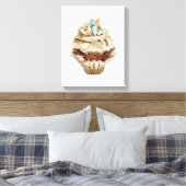 Cupcake Handgezeichnet Stift Crayon Art Canvas Pri Leinwanddruck (Insitu (Schlafzimmer))