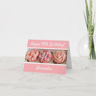 Cupcake Happy 40. Geburtstagskarte Karte