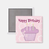 Cupcake Happy Birthday Magnet (Vorderseite/Rückseite)