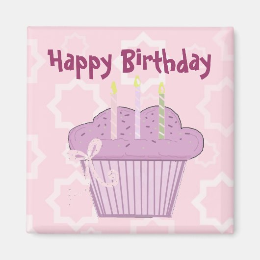 Cupcake Happy Birthday Magnet (Vorne)