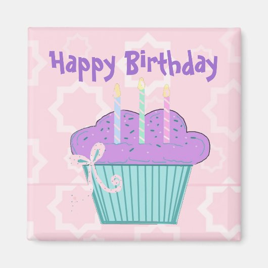 Cupcake Happy Birthday Magnet (Vorne)