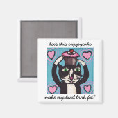 Cupcake Head Kitty Magnet (Vorderseite/Rückseite)