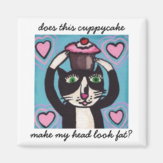 Cupcake Head Kitty Magnet (Vorne)