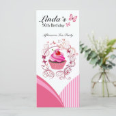 "Cupcake Heaven" - Chic Pastry Dessert Menu Menükarte (Stehend Vorderseite)