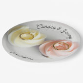 Cupcake Hochzeitstorte Rosa Gelb Pappteller (Schrägansicht)