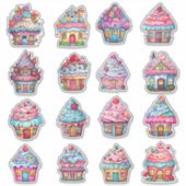 Cupcake House 16 Pack Aufkleber (Vorderseite)