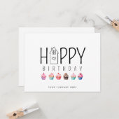 Cupcake House Real Anwesen Happy Birthday Karte (Vorderseite/Rückseite Beispiel)