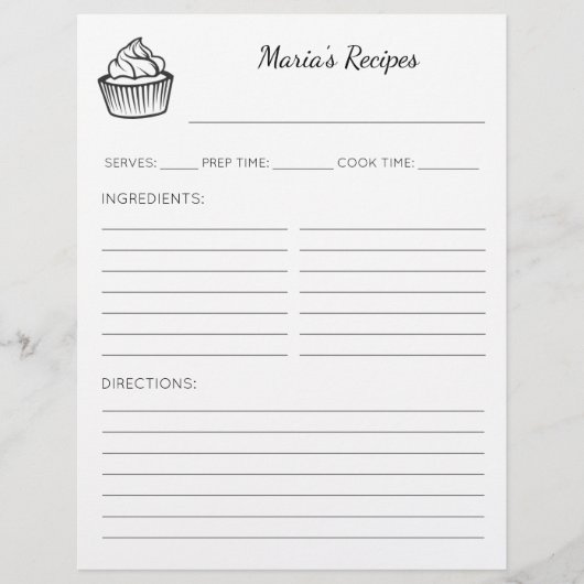 Cupcake Illustration Personalisierte Rezessionssei Flyer (Vorne)