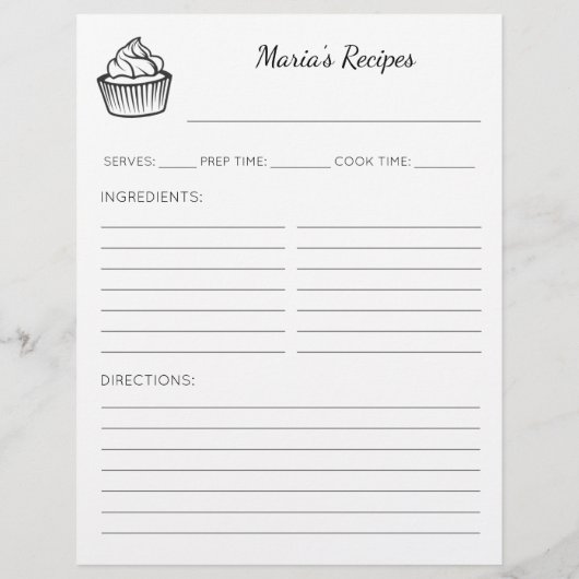 Cupcake Illustration Personalisierte Rezessionssei Flyer (Hinten)