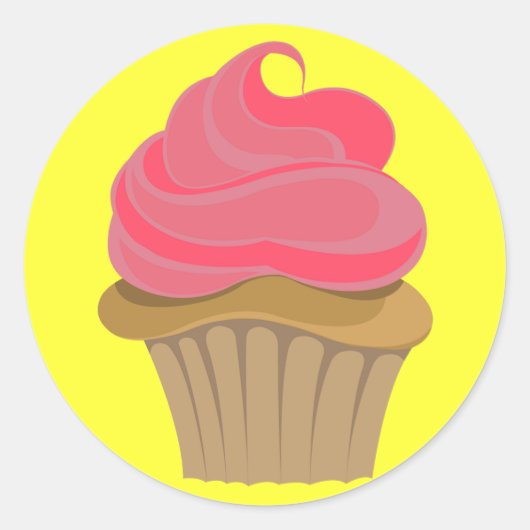Cupcake Illustration Runder Aufkleber (Vorderseite)